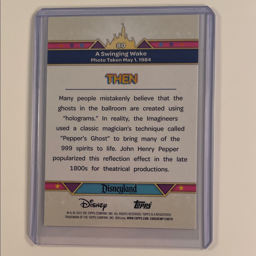 Topps Disneyland 70 Holographic Card - A Swinging Wake - Picture 2 of 2